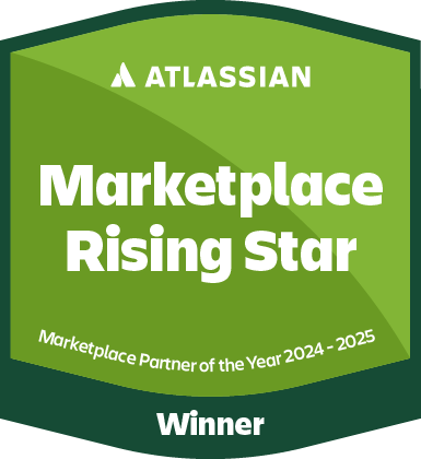 Atlassian Partner Awards 2025 Marketplace Rising Star winner badge